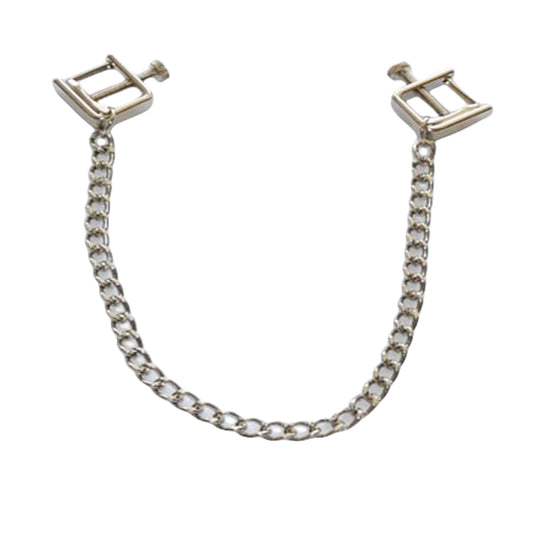 BDSM Stainless Steel Nipple Clamps with Chain Connecting