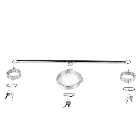 Professional Stainless Steel Neck and Wrist Cuffs for BDSM Play