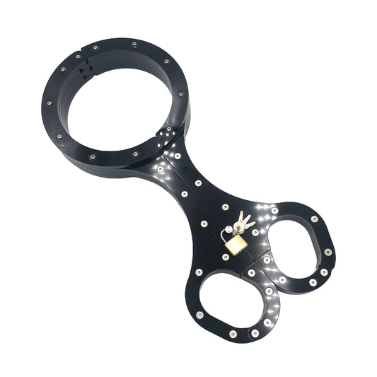 High-Quality Black Crystal Neck and Wrist Restraint for BDSM Play