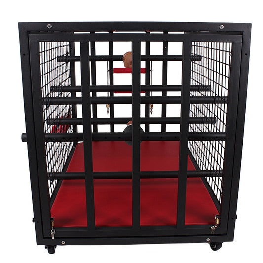 High-Quality Bondage Equipment: Metal Cage with Head and Limb Restraints